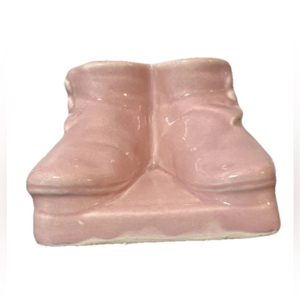 Vintage Baby Planter Pink Button up Victorian Style Shoe RRP Co Roseville OH MCM